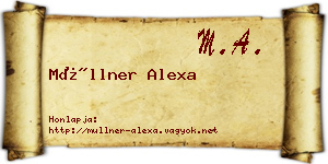 Müllner Alexa névjegykártya
